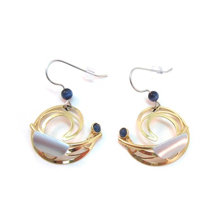 Shiny Gold with Navy Cat's Eye by Crono Design - Click Image to Close